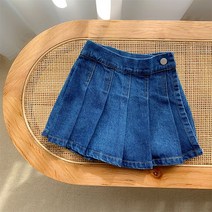 플리츠 랩 스커트 데님 팬츠 R6149