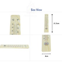 온도계 화씨/섭씨 21.5X4CM 표준 과학실 실내 실외 온도체크 과학교재 걸이식