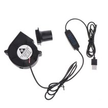 블로어 미니 터보 송풍기 5V USB 플매트 카펫 러그 팬 속도 컨트롤러가있는 휴대용 원심 2500RPM 바베큐 그릴 요리, 한개옵션0