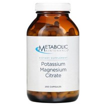 Metabolic Maintenance (메타볼릭 메인터넌스) Metabolic Maintenance Potassium Magnesium Citrate 250 Capsules, One Color, One Size, 1개
