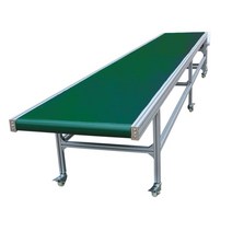 컨베이너벨트 콘베어 소형 미니 롤러 택배 도매 하차 하역 물류운반, 그린벨트, 400mm 길이 견적요청