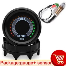 자동차 보트 디지털 타코미터 게이지 hd 52mm 12v 공기 비율 브래킷 diy 진공, 센서 포함