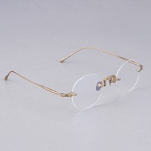 금테 안경 연예인 티타늄 안경테 일본 무테 남성 클래식 순수 여성 라운드 골드 실버