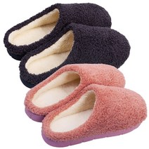 다살라 따뜻한 코지 룸 슬리퍼 플리스 인생 거실화, 인디핑크(여)1P+차콜네이비(남)1P