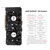 XFX RX 580 570 560 590 8GB 4GB 그래픽 카드 마이닝 R7 R9 370 380 8G 2GB AMD GPU Radeon RX580 1660 비디오 데스크탑 PC, 03 R9 370 4GB 2Fan