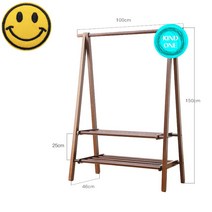 나무 원목 행거 긴옷 접이식 옷걸이 스탠드행거 원룸 드레스룸 매장 A타입+스마일와펜(4.5cm), 월넛 1000 이단선반+스마일와펜