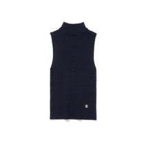 로씨로씨 에이프롬 착용 Ribbed Half Neck S리 veless Knit Top NAVY