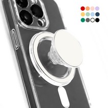 바우아토 맥세이프 호환 마그네틱 탈부착 투명 그립톡 스마트톡, 화이트, 1개