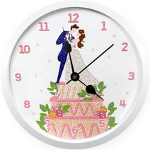 웨딩 케이크 (벽시계) 5D 보석십자수 23.5x23.5, 단품