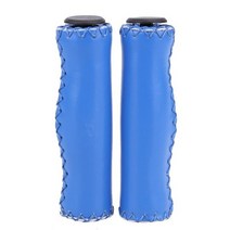 그립 자전거 핸들 PU 가죽 부드러운 고무 비치 크루저 산악 바 잠금 액세서리 2 피스, 04 blue