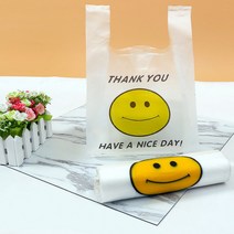 봉투 손잡이 100매 포장 비닐 GD-11606 스마일 봉지, 중형