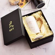 개성 도자기 물컵 금박 그리기 손잡이 머그컵 뚜껑 커피잔 선물케이스 세트 인쇄 가능 도안 2pcs, 맞춤형 선물 상자가 필요하시면 고객센터에 연락 주세요, 401-500ml