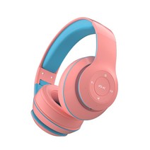 ELSECHO 블루투스 헤드폰 DR52 무선 블루투스 5.2+노이즈 캔슬링+스테레오, 핑크