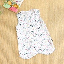 조아뜨 플라워 유아 인견 수면조끼 아기 슬리핑 여름 네이비