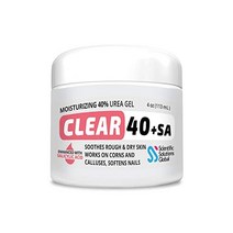 CLEAR 40 +SA 40% Urea Gel + 2% Salicylic Acid 4 oz w/티트리 & Coconut 오일 Aloe Vera Callus & Corn Re