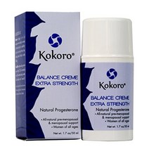 Kokoro Extra Strength 천연 프로게스테론 밸런스 크림 1.7 oz 펌프 폐경기 지원을 위한 Extra 파라벤 황체호르몬 프로게스테론 에스트로겐 여성 호르몬 크림, 1개
