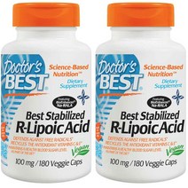 닥터스베스트 스태빌라이즈드 R-리포익 애시드 100mg 베지 캡 글루텐 프리 비건, 180개입, 2개