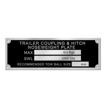 빈 또는 새겨진 알루미늄 태그 트레일러 커플 링 및 히치 Noseweight 플레이트 Towbar 볼 자동차 상자 섀시 RV 캠핑 부품 액세서리, 01 Blank