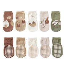 소로이 유아 아동용 모던 마일드 미끄럼방지 중목 양말 5켤레 세트 개별포장