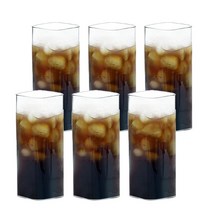 감성 홈카페 사각글라스 내열유리컵 사각컵, 6개, 사각글라스  440ml