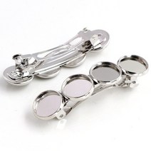 장미5pcs 12mm 4 카메오 청동 실버 도금 6 색 구리 소재 머리핀 헤어 클립 기본 설정 카보 숑, 06 Rhodium