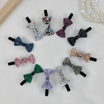 스톤 리본 집게핀 보석 스와로브스키 큐빅 헤어핀