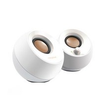 Creative 크리에이티브 PEBBLE 2.0 컴퓨터 가정 캠핑 스피커, 한쌍, White_화이트