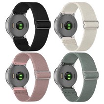 Lzwldan Garmin Venu 2S/Vivoactive 4S/Vivoactive 3S용 4팩 18mm 시계 밴드 부드러운 나일론 밴드 루프 탄성 시계 스트랩 Forerun, Black+Rose Pink+Cactus++Starli