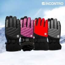 인콘트로 스마트 다운힐 방수장갑 스키 고급장갑, ONC 블랙_XL