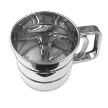 휴대용카시트 어린이카시트 주니어카시트 보조 Handheld Flour Sieve Semi-Automatic Home Kitchen Icing Sugar Strainer Cup St, [01] SILVER