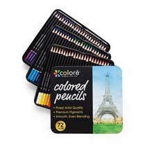 소소심 Colore 꼬로레 유성색연필 72색 틴케이스 전문가용 색칠공부 선물용 151298