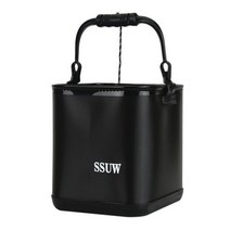 아이스박스 바다 낚시 전용 도구 상자 접이식 양동이 방수 라이브 물고기 가방 로프 편리한 청소 스포츠 엔터테인먼트 아웃도어 액티비티 활동, 21cm Black