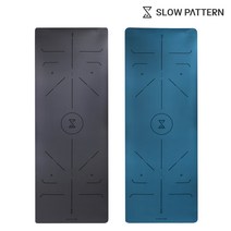 슬로우패턴 요가매트 4MM 고무 PU 센터라인 운동 헬스, 블루