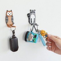 현관 냉장고 열쇠 마스크걸이 무타공 SAFARI 자석행거, 부엉이