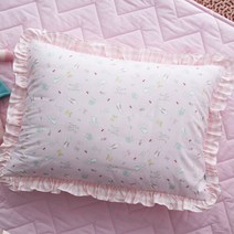 아망떼 레빗가든 순면 프릴 겹 베개커버 핑크 40x60