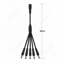 전원분배기 호환 5.5mm 2.1mm DC 전원 분배기 케이블 1 ~ 2/3/4/5/6/8 웨이 5V 12V 24V 어댑터 LED 스트립, 06 1 to 5 way black_01 1pcs