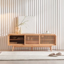 렌토 고무나무 원목 TV 거실장 1500, 오크