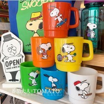 스누피 플라스틱 컵 가벼운 컬러 플라스틱 물컵 다용도 피너츠 스누피 캐릭터 일러스트 머그, 350mL개, 스케이트보드