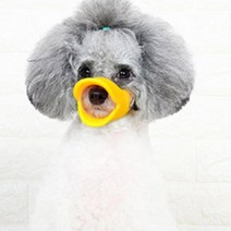 산책훈련용 주워먹기방지 소형견입마개 개린이 예민한강아지핸들링 초보집사 애견미용, 1개, 실리콘오리입마개-브라운S