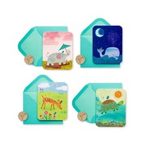 Papyrus 봉투가 있는 빈 카드 달 태양 비 (20개), Flower Moon Sun and Rain