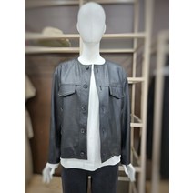 [시에로]라운드넥 크롭기장 레더점퍼 SI3LTF202(2204962)