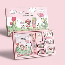 떨샵 가든파티 다이어리 DIY 선물세트 마스킹테이프 데코스티커 메모지 캘린더 풀세트, 그린