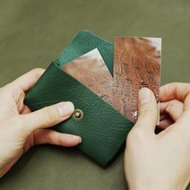 바보사랑 수제 가죽 홀스냅 명함지갑 네이처 카드지갑.에치펠레