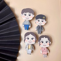종이인형 페이퍼토이 만들기 DIY인형 옷입히기 취미생활 집에서즐기는, 배경지+미니미스탠드, 1세트추가(인형총4개)