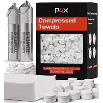 PREPARED4X 압축 타월 태블릿 금속 방수 케이스 포함 250팩