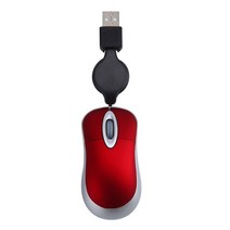휴대용 미니 USB 유선 마우스 광학 미니 개폐식 마우스 인체 공학 홈 오피스 마우스 컴퓨터 PC 노트북용, 빨간색