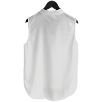 흰나시 빅사이즈 30대 루즈핏 탑 기본 린넨 차이나 카라 블라우스 정장 이너 셔링 슬립 퍼프