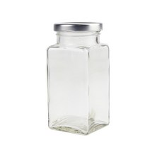 [가인글로벌] 사각허브 대 유리병 48개+실버캡48개 잼병 과일청병, 48개, 280ml