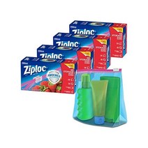 지퍼락 ZIPLOC 집락 쿼터 식품 보관 슬라이더 백 40개x4개 팩 (총 160개), 40 Count (Pack of 4), Bags