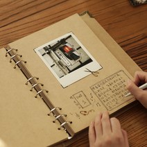 북바인딩 재료 수제노트 다이어리 만들기 DIY 세트 키트, 검은색 내부종이(외부크라프트지)